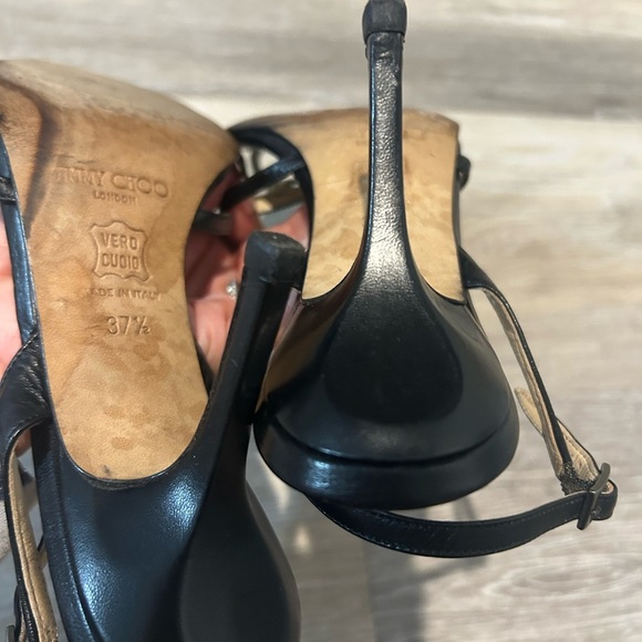 Jimmy Choo Black Stiletto Heels with Slingback Strap - Picture 5 of 8